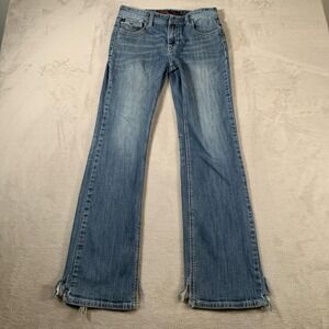 Rock&Roll Denim Jeans Womens 20R Blue Regular Fit Bootcut Distressed‎ Frayed Hem